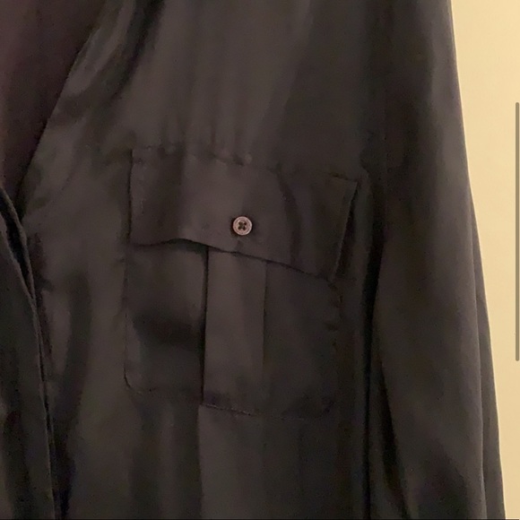 Calvin Klein Jeans Blouse Navy Blue Long Sleeves Button Down Top Shirt XL Talla - Picture 4 of 10